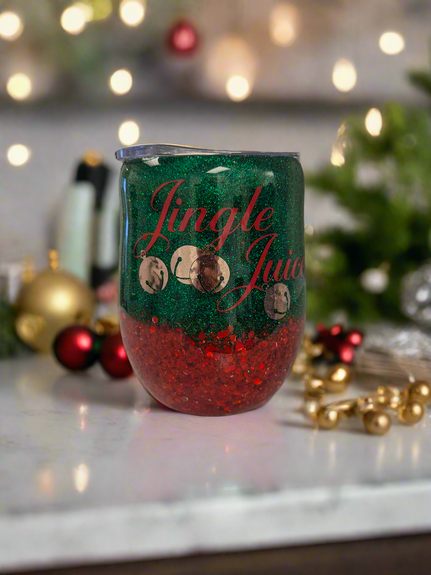 Jingle juice wine tumbler - Krafty Kustomz LLC