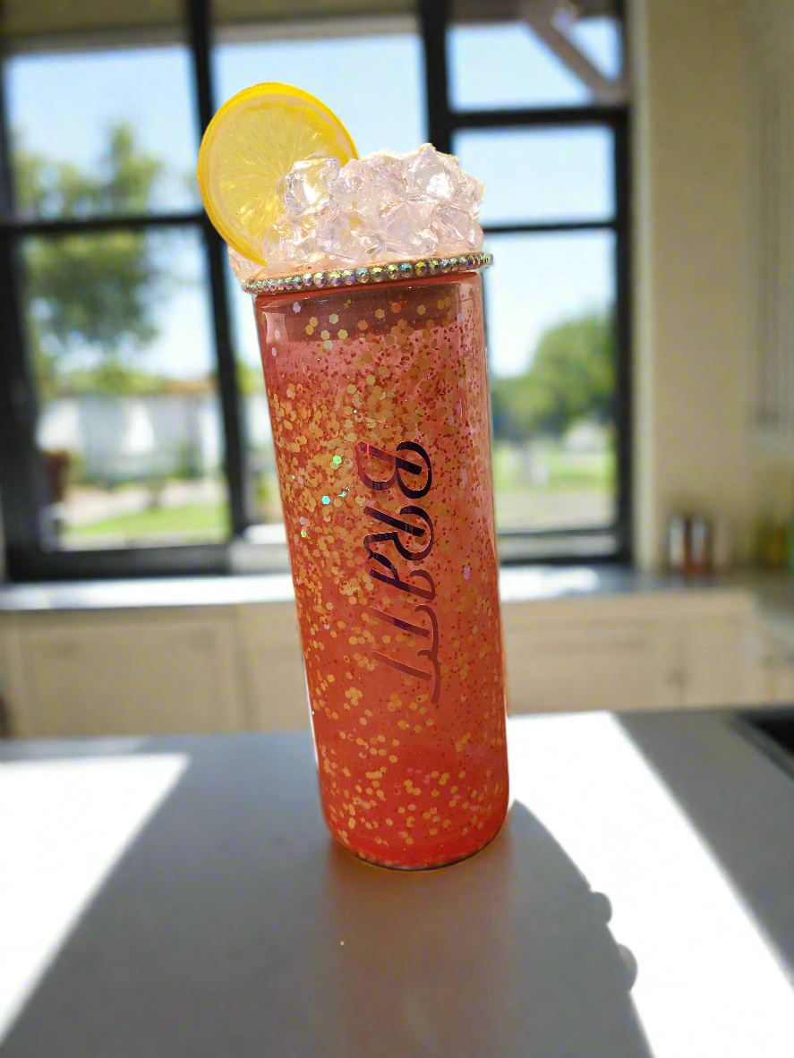 Snow globe summer tumbler with ice topper - Krafty Kustomz LLC