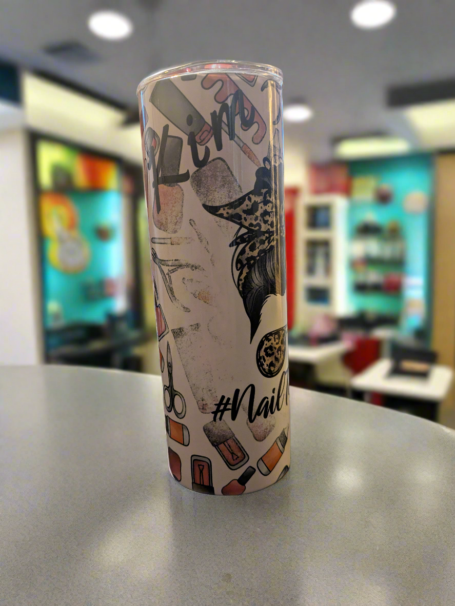 Sublimation tumbler with nail design - Krafty Kustomz LLC