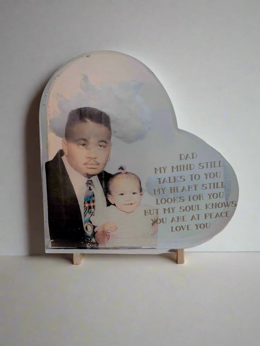 Resin memorial heart plaque - Krafty Kustomz LLC