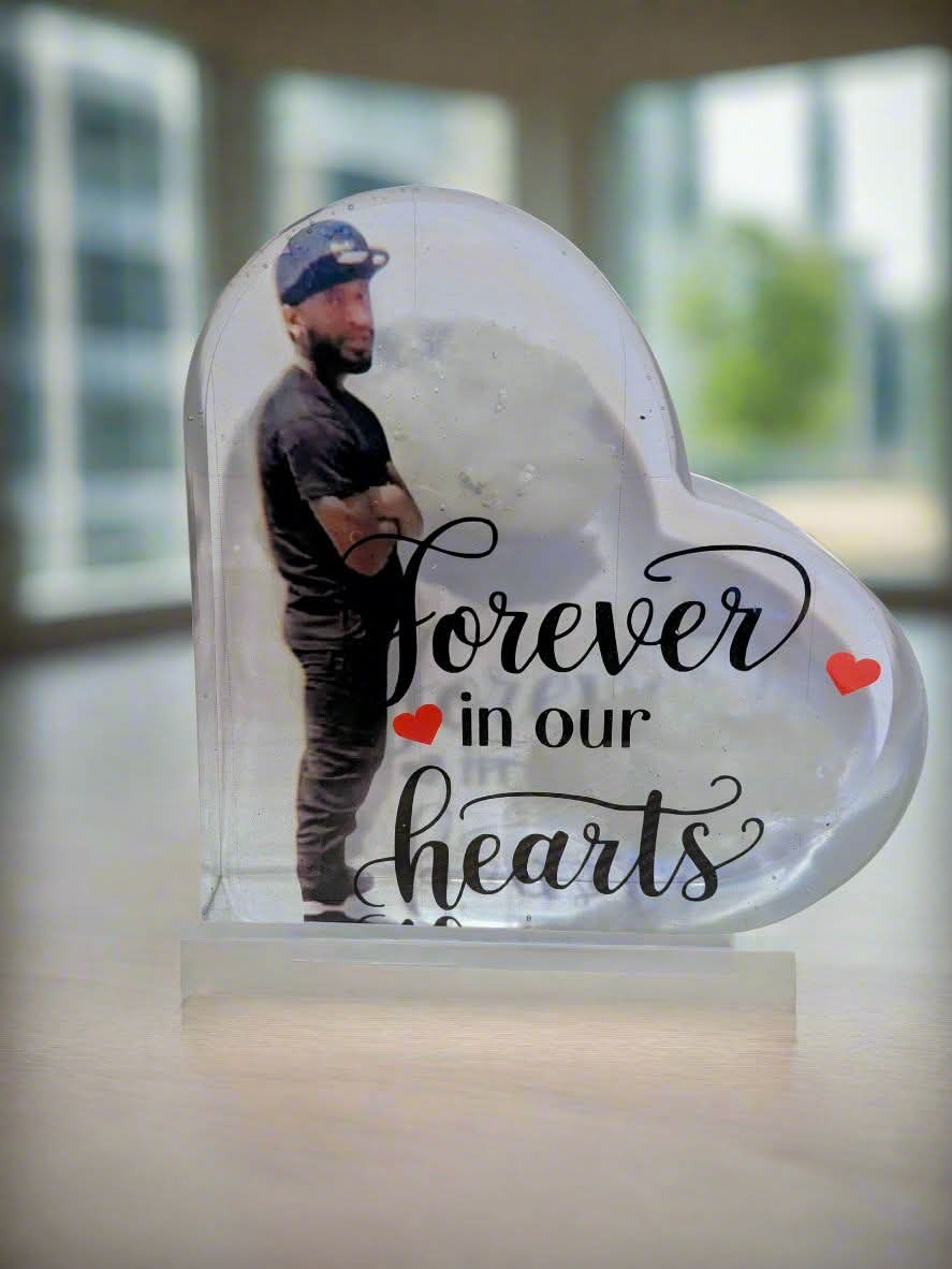 Resin memorial heart plaque - Krafty Kustomz LLC