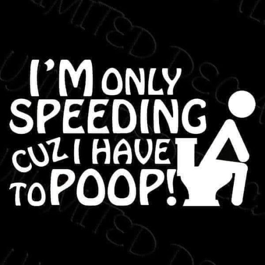 Speeding car decal