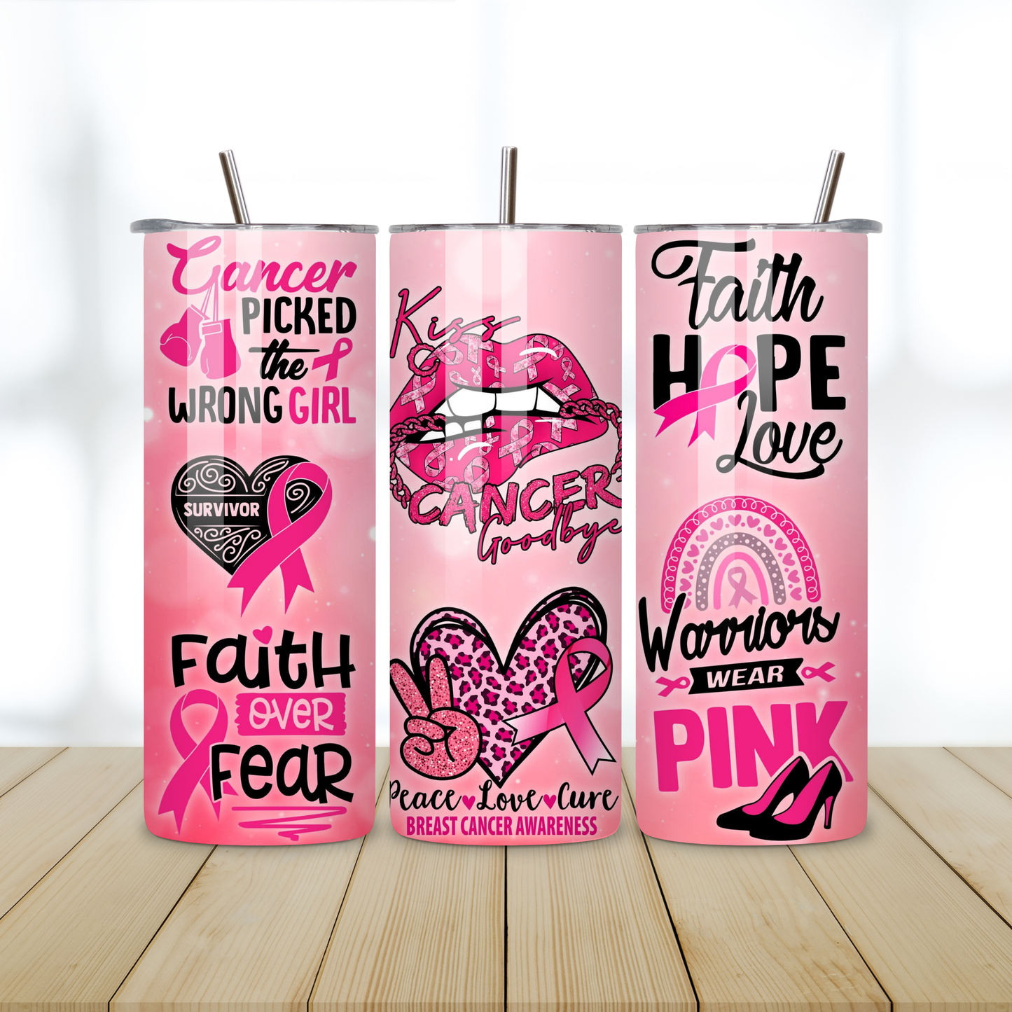 Breast cancer awareness tumbler
