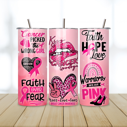 Breast cancer awareness tumbler