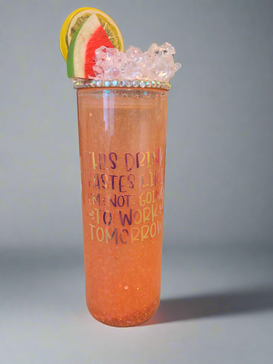 Summer cocktail snow globe tumbler