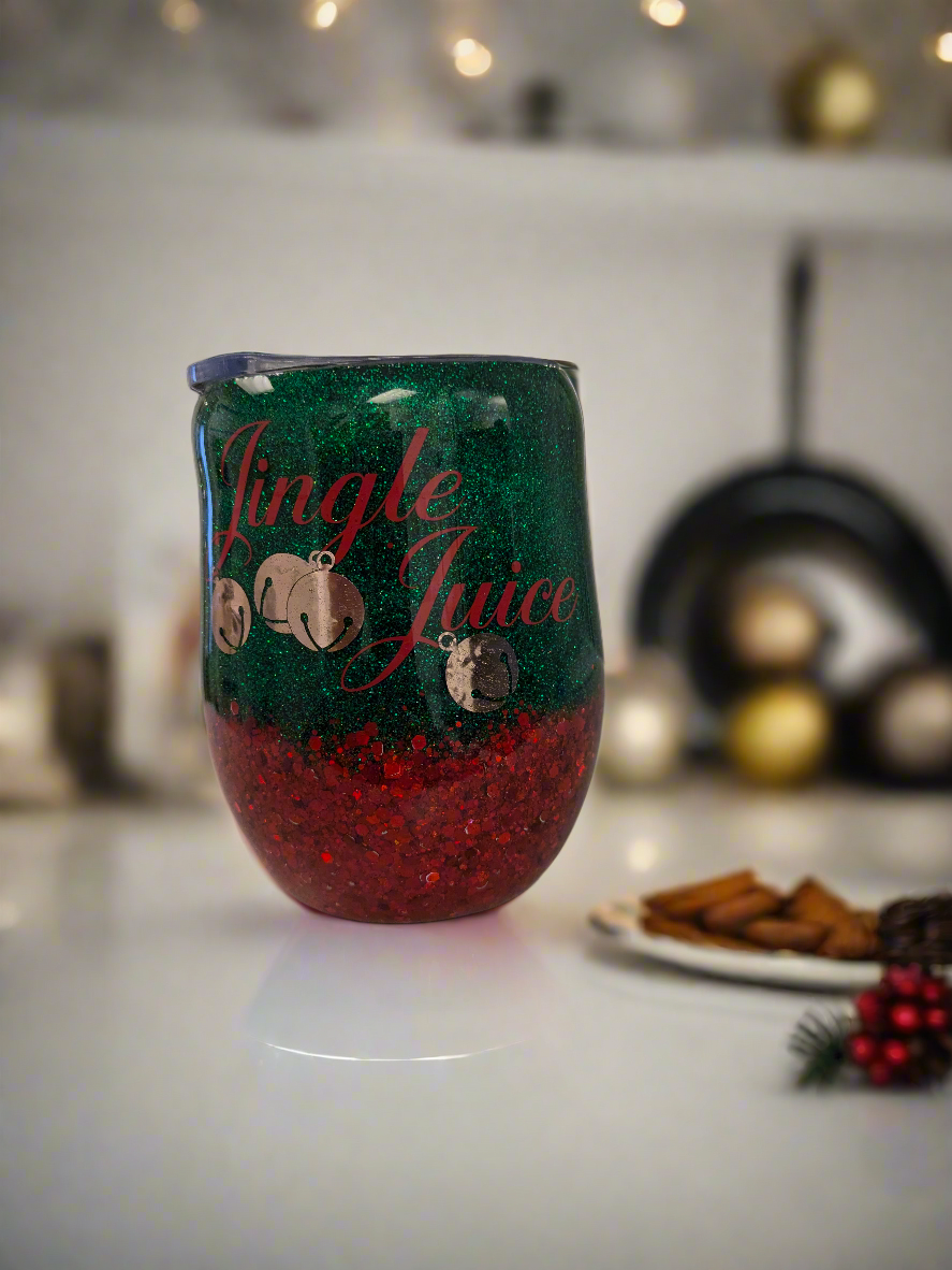 Jingle juice wine tumbler